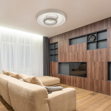 Plafoniera LED Lara, Ø50 cm, 70W, 3150 lm, Alb + Greige, Kelektron - Img 7