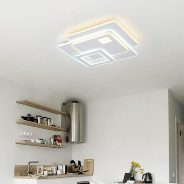 Plafoniera LED Retro, alb, Max 140W, dimabil, cu telecomanda, lumina calda / neutra / rece, Kelektron - Img 3