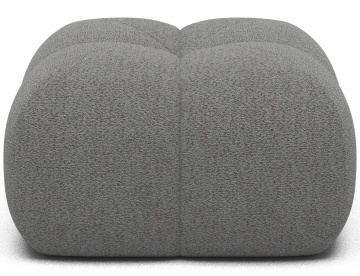 Puf Tapitat Covio 85x85x52 cm, gri Bouclé – Royal 04 - Img 4