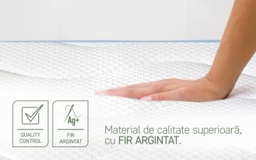 Saltea Argentum Therapy PLUS 140x200 cm, 14+6 Memory Arctic Gel, Husa cu ioni de argint, 7 zone de confort, Super Ortopedica, Anatomica - Img 8