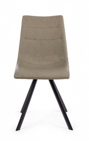 Scaun dining taupe din piele ecologica si metal, Alva Bizzotto – prezentare de catalog a produsului