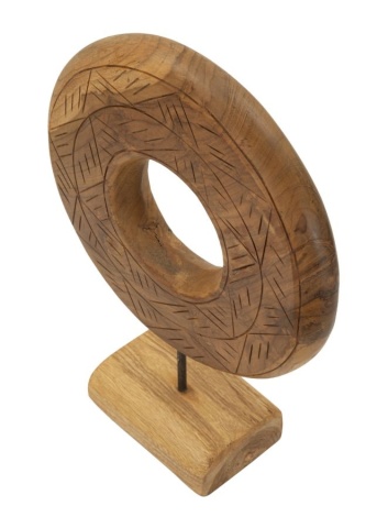 Sculptură Dorat din Teak Reciclat, 28x10x38 cm, Mauro Ferretti - Img 3