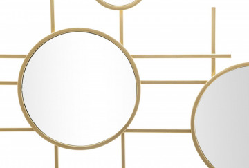 Set 10 oglinzi decorative aurii cu rama din metal, 117x61x4,5 cm, Glam Gloxy Mauro Ferretti - Img 2