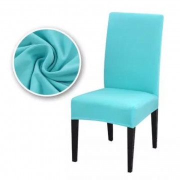 Set 2 huse pentru scaune, cu elastic, spandex, turquoise, HESS-32 - Img 2