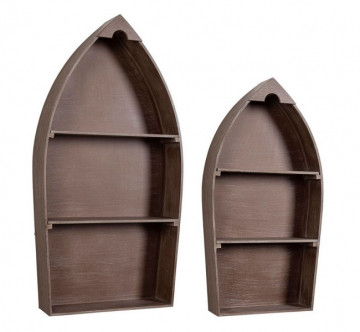 Set 2 rafturi maro din MDF, 49 - 38,5 cm, Boats Bizzotto - Img 1