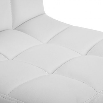 Set 2 scaune bar albe din piele ecologica si metal, 44,5x38x95cm Vasagle - Img 6