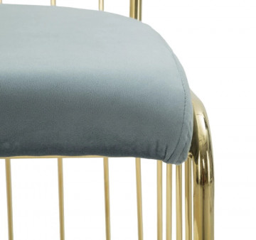 Set 2 scaune dining aurii din metal si catifea, 56 x 47 x 82 cm, Cage Mauro Ferreti - Img 7