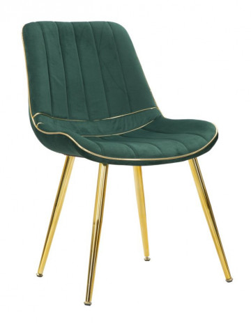Set 2 scaune dining verzi din catifea si metal, PARIS Mauro Ferretti - Img 1