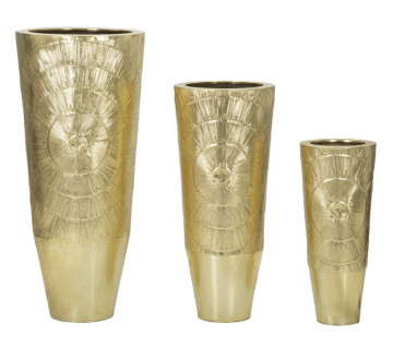Set 3 vaze aurii din metal, Ø 50,8 cm / Ø 40 cm / Ø 29,8 cm, Glasy A Mauro Ferreti - Img 4