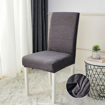 Set 6 huse elastice pentru scaun, poliester / spandex, gri inchis, HEJS-43