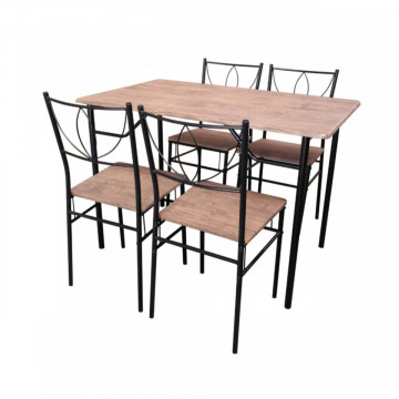 Set dining/bucatarie Bedora Noma, masa cu 4 scaune, 110x70x75 cm - Img 1