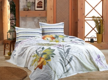 Set Lenjerie de Vara, Bumbac 100%, 4 Piese, Pat 2 Persoane, Linda – prezentare secundară de catalog