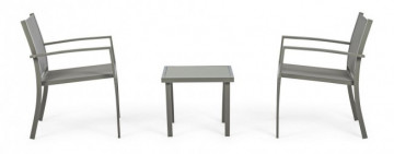 Set mobilier gradina 3 piese grej din stofa si metal, Auri Bizzotto - Img 3