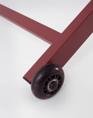 Șezlong cu rotile rosu bordo din metal si textilena, Raul Bizzotto - Img 8
