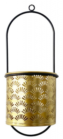 Suport de ghivece auriu din metal, Ø 14 x H37 cm, Hong Mauro Ferreti