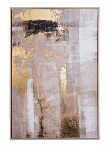 Tablou decorativ in ulei maro/auriu din MDF si panza, 62,6x4,3x92,6 cm, Bold Abstract Bizzotto - Img 1