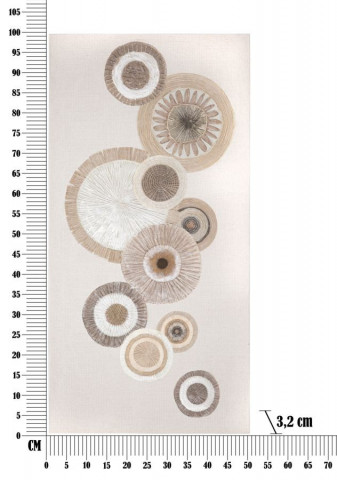 Tablou decorativ maro din lemn de Pin si panza, 50x3,2x100 cm, Circly-A Mauro Ferretti - Img 6