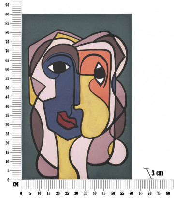 Tablou decorativ multicolor din lemn de Brad si panza, 60x3x90 cm, Double Face Mauro Ferretti - Img 6