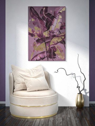 Tablou decorativ multicolor din lemn de Brad si panza, 80x3x120 cm, Dark Leaves Mauro Ferretti - Img 5