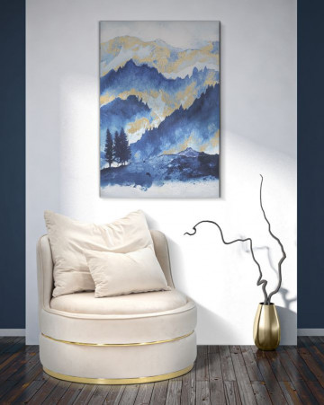 Tablou decorativ multicolor din lemn de Brad si panza, 80x3x120 cm, Mountain Tree Mauro Ferretti - Img 5