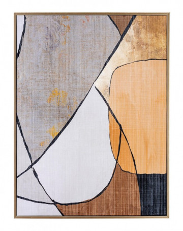 Tablou decorativ multicolor din lemn de Pin si panza, 60x3,2x80 cm, Galeria Abstract Bizzotto - Img 1