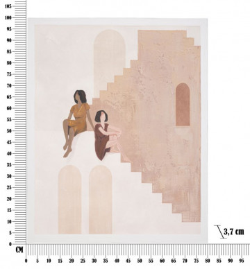 Tablou decorativ multicolor din lemn de Pin si panza, 80x3,7x100 cm, Lady-B Mauro Ferretti - Img 6