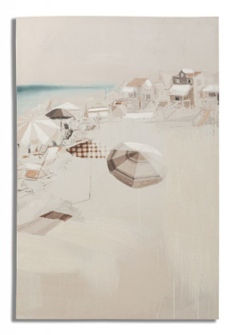Tablou decorativ multicolor din lemn de Pin si panza, 80x3x120 cm, Beach Mauro Ferretti - Img 1