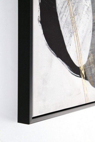 Tablou decorativ negru/gri din lemn de Pin si panza, 50x3,2x50 cm, Sketch Bizzotto - Img 2