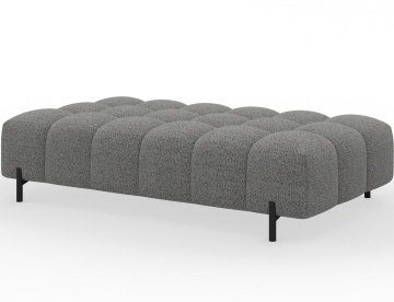 Taburet Tapitat cu Picioare Ferivo, gri bouclé – Royal 03