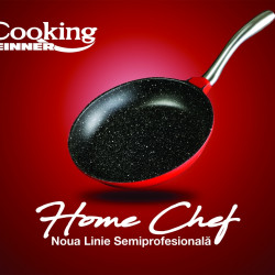 Tigaie Home Chef, Heinner Home, 24 x 4.5 cm, aluminiu turnat, negru/rosu - Img 3