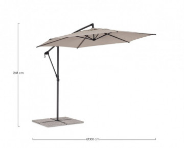 Umbrela de gradina bej din poliester si metal, ∅ 300 cm, Tropea Bizzotto - Img 2