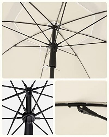 Umbrela de gradina crem din poliester si metal, ∅ 160 cm, Vasagle - Img 5