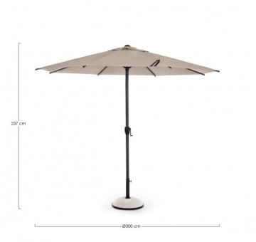Umbrela de gradina cu brat pivotant gri taupe din poliester si metal, ∅ 300 cm, Rio Bizzotto - Img 2