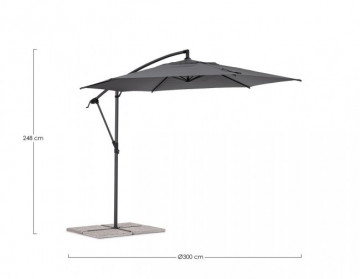Umbrela de gradina gri antracit din poliester si metal, ∅ 300 cm, Tropea Bizzotto - Img 2
