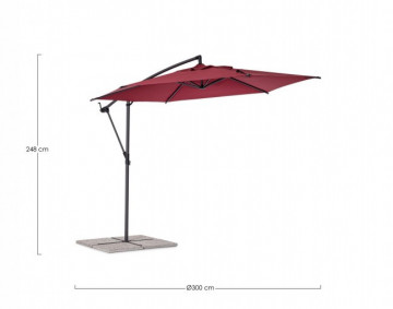 Umbrela de gradina rosu bordo din poliester si metal, ∅ 300 cm, Tropea Bizzotto - Img 2