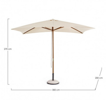 Umbrelă de soare, bej, 200x300 cm, Syros, Bizzotto - Img 2