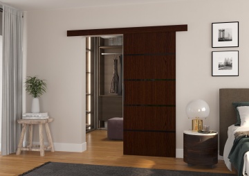 Ușă glisantă MUSCHU – 86x205 cm – Wenge / Negru