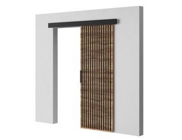 Ușă glisantă Perion – 76x1.6x205 cm – Stejar Wotan / Negru - Img 2