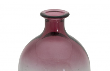 Vaza decorativa alba / roz din sticla reciclata, ø 16 x H38 cm, Napoles Mauro Ferreti - Img 2