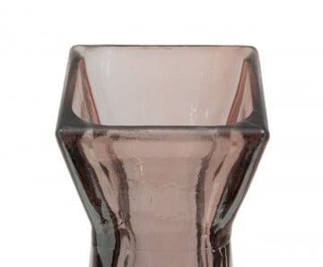Vaza decorativa roz din sticla reciclata, 13 x 13 x 55 cm, Piramide Mauro Ferreti - Img 2