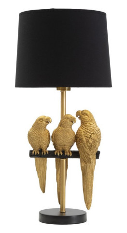 Veioza aurie/neagra din metal, Soclu E27 Max 40W, ∅ 30 cm, Parrots Mauro Ferretti