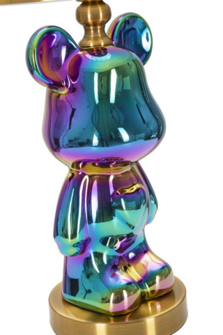 Veioza multicolora din ceramica si metal, soclu E27, max 40W, ø 30 cm, Bear Mauro Ferreti - Img 2