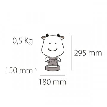 Veioza pentru copii Cute Pet Cow 2, 1x E14 / 7W / 12V, maro, Kelektron - Img 2