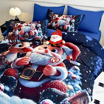 husă pilotă imprimeu Moș Crăciun și Rudolf Jojo Home Crăciun 5D