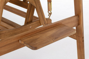 Balansoar dublu pentru exterior alb/natural din stofa si lemn de Acacia, 185 cm, Noemi Bizzotto - Img 7