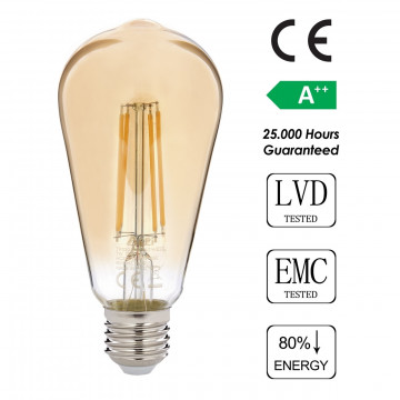 Bec LED, Sage, ST64 Gün Işığı, 7 W, 6500K, 720 Lm, sticla - Img 5