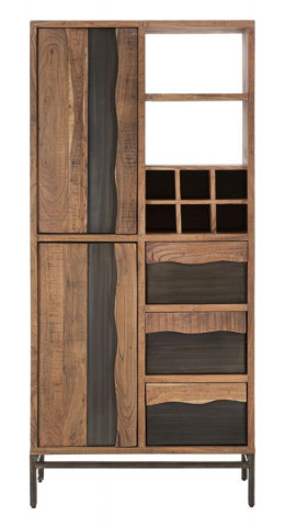 Biblioteca maro din lemn de Acacia, 88x40x195 cm, Yellowstone Mauro Ferretti - Img 2
