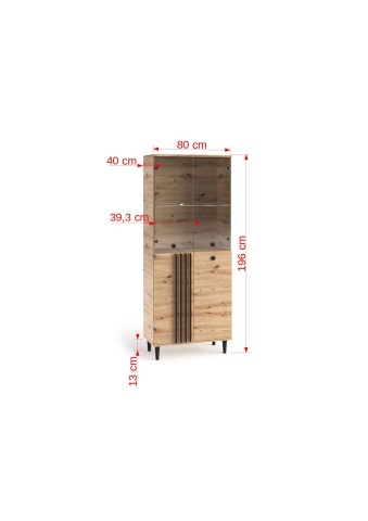 Bufet LIVIA 06 – 80x40x196 cm – Stejar Artisan - Img 6