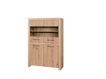 Bufet low JANEZ – 110x40x160 cm – Stejar Artisan / Negru - Img 3