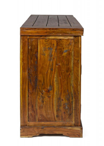 Bufet maro rustic din lemn masiv de Acacia, 160x50x90 cm, Chateaux Bizzotto - Img 6